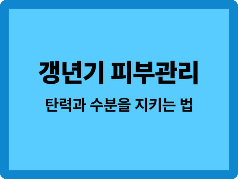 갱년기 피부관리